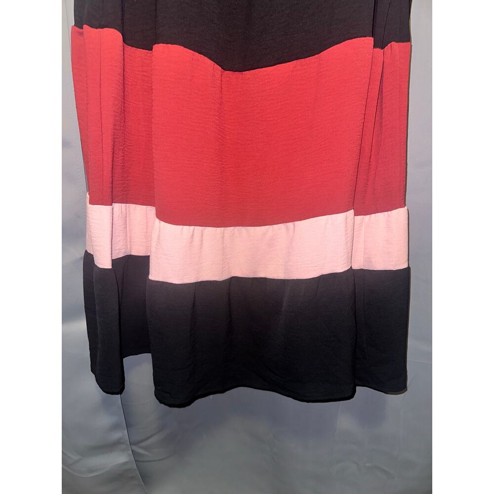 Plus Size 2X 18 - 20 BloomChic Color Block Stripe Midi Dress with Pockets - Picture 7 of 11